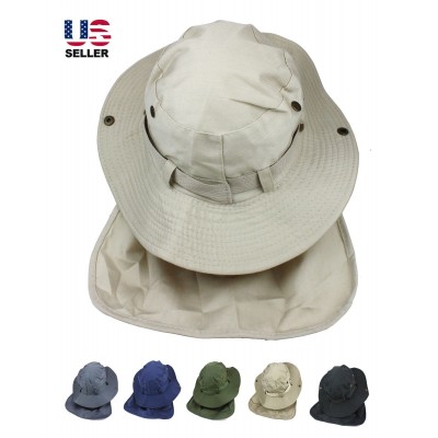 Boonie Neck Flap Cover Hat Fishing Sun Protection Wide Brim Bucket Cap    eb-27073794
